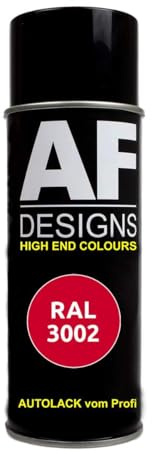 Alex Flittner Designs Spraydose RAL3002 KARMINROT Spraydose glänzend | RAL Spraydose in 400 ml. Exaktes Farbergebniss nach RAL Norm. Leuchte Farben, Sehr schnelle Trockung und extrem lange