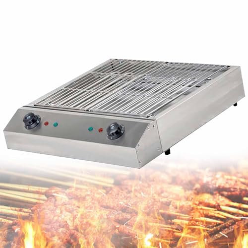 SACLMD Barbecue Portatile,Smokeless Grill,Griglia elettrica per Barbecue da Interno,Bistecchiera Elettrica in Acciaio Inox,Griglia elettrica per Barbecue da Interno,D082-220V