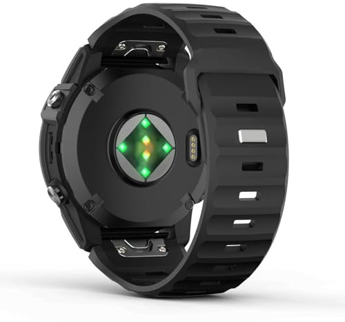 MoKo 26mm Cinturino per Orologio Compatibile con Fenix 7X Pro/7X/6X Pro/6X/5X/5X Plus/3/Descent MK2i/Instinct 2X, Cinturino in Silicone Ispessito, Cinturino Sportivo di Sostituzione, Nero