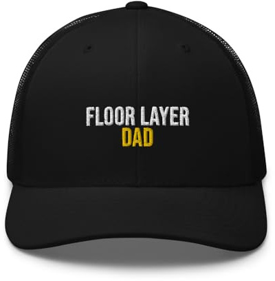 Floor Layer Dad Hat (Embroidered Trucker Cap) Floor Layer Apparel Black