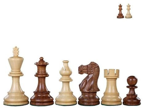 Piezas de ajedrez Indias Classic - Tamaño 5, Color Marrón, Ideal para Aficionados y Clubes, Piezas de ajedrez para niños y Adultos, Piezas de ajedrez, Juego de Ajedrez de Madera