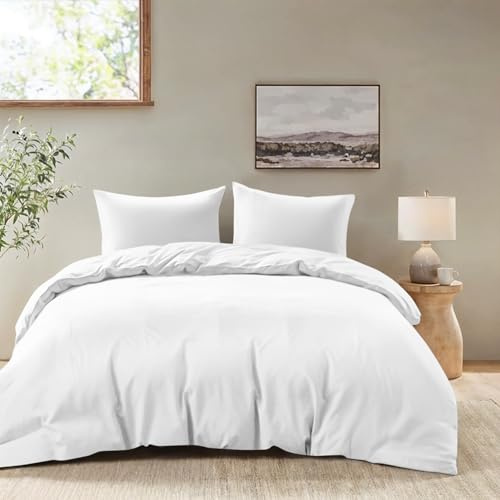 Dreamzie - Bettwäsche 155x220 + 2 Kissenbezüge 80x80cm - Weiß | 100% Mikrofaser · Bettbezug 155x220 · 3 Teile · Reißverschluss · OEKO-TEX · Langlebig · Pflegeleicht · Bügelfrei · Weich