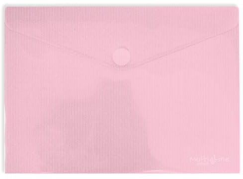 Grafoplás Packung mit 5 Briefumschlägen aus Kunststoff, A3, Klettverschluss, Hellrosa, Multiline, 33,5 x 24 cm, transparent gestreiftes Polypropylen, perfekt für Zeichnungen und große Dokumente