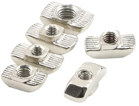 OZFENGH T-Muttern M3 M4 M5 M6 M8 Kohlenstoffstahl T-Nutenstein Hammerkopf-Befestigungsschiebemutter for Aluminiumprofil der Serie 2020 3030 4040, 15 Stück (Size : M4-20 15pcs)