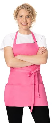Chef Works Unisex Three Pocket Apron, Hot Pink, One Size