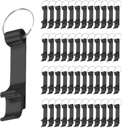 mxmll Bottle Opener Sleek Simplicity in Every Pop: Stylish Aluminum Bottle Openers Lightweight Durable and Chic for Effortless Opening - Black 48 Pack