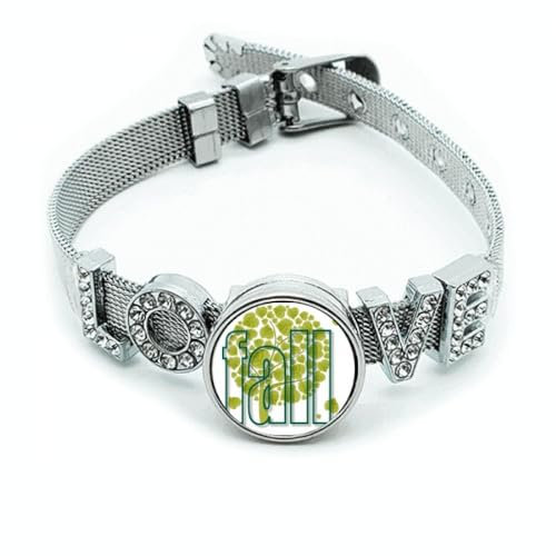 no/no Bracelet réglable en forme d'arbres à feuilles caduques en cristal, M, Métal