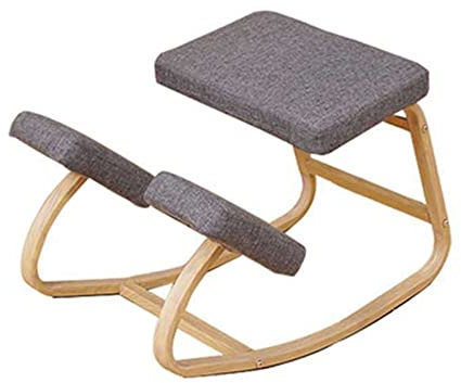 Ergonomischer Kniestuhl, Schreibtischstuhl, Kniestuhl, Anti-Buckel-Sitz mit dickem Polster zur Korrektur der Rückenschulterhaltung – Schaukelstuhl, aus Holz, kniender Bürostuhl
