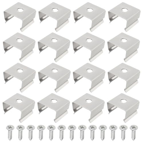 EMSea 50 Stück Lichtschlauch-Befestigungsclips aus Edelstahl, LED-Lichthalter, Lichtkanal-Clip für 9,5–12 mm LED-Streifen (13 x 11 x 9 mm)