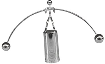 JOINPAYA Metal Swing Weightlifting Toy and Desktop Balancing Iron Men Ornament for Office and Home Desk Decoration, Silver Metal Balance Toy for Science and Fun