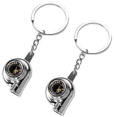 JUMPLAWN 2stücke Schlüsselanhänger Aus Kreativer Turbolader-anhänger Langlebiger Schlüsselring Schlüsselornament Für Tasche Handy Autoschlüssel Silber