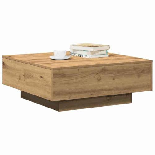 vidaXL Couchtisch Artisan-Eiche 80 x 80 x 31 cm | Rustikaler Stil, der natürliche Schönheit und Wärme betont, Hergestellt aus massivem Eichenholz, super langlebig,