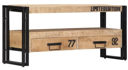 Helloshop26 Meuble télé Buffet TV télévision Design Pratique 100 cm Bois Massif de manguier 2502272