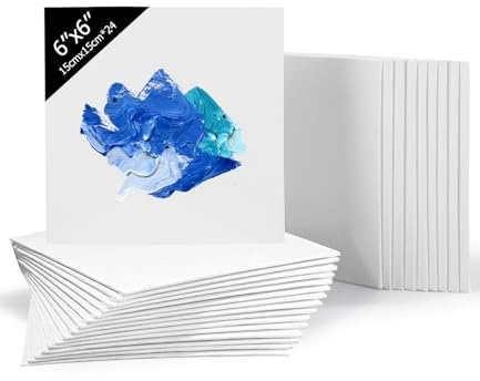 24er Pack Leinwand zum Bemalen Set,Kleine Leinwände Zum Bemalen,15x15cm,Leinwand set,Leinwände Set für Erwaschsene,Künstler und Kinder,Geeignet für Acryl und Ölfarben
