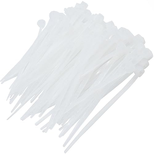 100Pcs Cable Zip Ties 60 x 2.5mm / 2.4 x 0.1 Inch Self-Locking Nylon Tie,18LBS Tensile Strength,Wraps Cord Management,Plastic Thin Mini Wire Ties for Office,Garden,Workshop,White/Clear 6 x 0.25cm