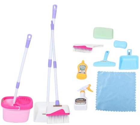 GETAJGHSD 1 Ensemble Kit de Nettoyage pour Ensemble de Outils de Ménage Balayette Pelle Éponge Jeu de Simulation pour Développer Les Compétences de Coordination des Tout Petits