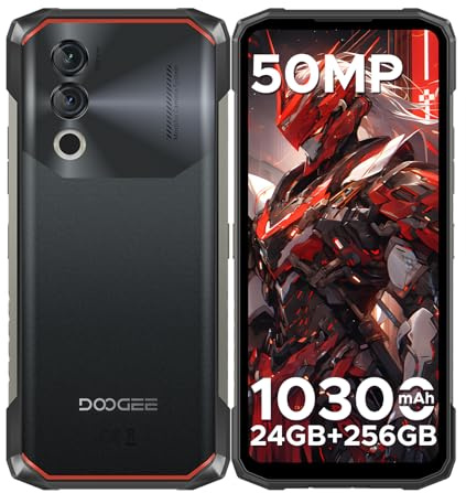 DOOGEE Blade10 Power Telephone Portable Incassable Android 14, 24Go + 256Go/TF 2TB, 10300 mAh, 6,6”HD+ IPS, Caméra 50MP, Octa-Core Smartphone Incassable, P68/IP69K/NFC/Face ID/3 Fentes pour Cartes