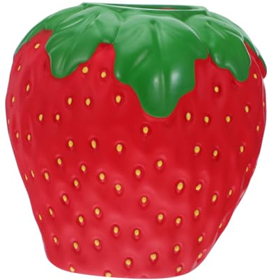 LIFKICH Vase Fraise Design Moderne Minimaliste pour Fleurs Pot Décoratif Forme de Fruit Ornement Romantique pour Maison et Bureau Facile à Entretenir