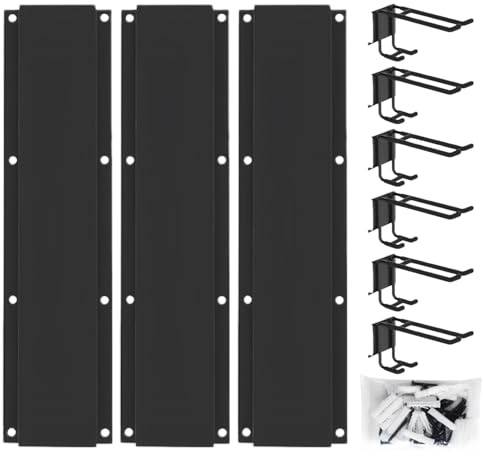 Generisch Garage Hanger, Space-saving Versatility, 6 Pieces, Wall Garage Storage System Hooks, for Workshop, Shed, Bicycle Ladder, Garden Tools, Broom Snowboard, Electric