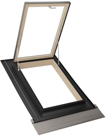 Emica - Finestra da tetto apertura Vasistas a Ribalta | Linea Habitat con Vetrata basso emissivo Certificata CE | Interno Legno Abete Lamellare Prima Scelta | (38x90 Base x Altezza)