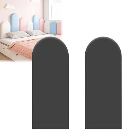 Peel and Stick 3D Foam Headboard Panels, Decorative Wall Pads for Bedroom, Anti-Collision Upholstered Wall Protection, Black, 30x40cm & 20x60cm, Easy Installation