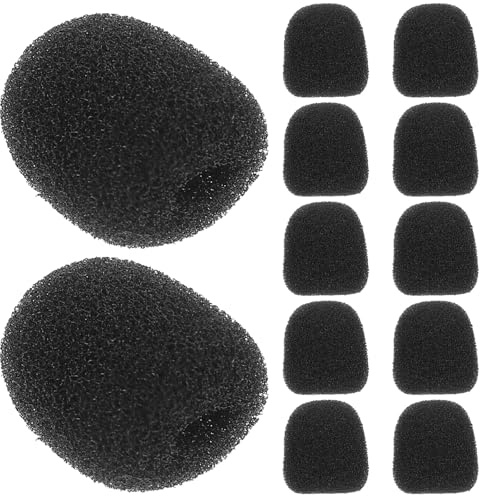 Beavorty Cubiertas de Espuma para Micrófono 20 Piezas 20x15x5 Mm Negras, Paravientos para Micrófono de Mano Estándar, Material Esponja Resistente, Accesorio para Reducción de Ruido