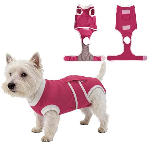 PawSailor Easy Wear Dog Surgery Recovery Suit Post-Op Dogs Bodysuit Pink L | Soft Dogs Onesie for Female Spay & Male Neuter, Puppy Post Vest After Surgery, Cone Alternative, Prevent Licking