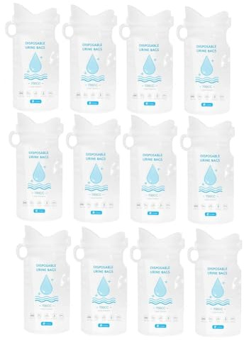 Wesafrae Unisex 700ML Emergency Disposable Urinal Bags, 12 Pcs Camping Pee Bags Urine Vomit Bag for Travel Traffic Jam