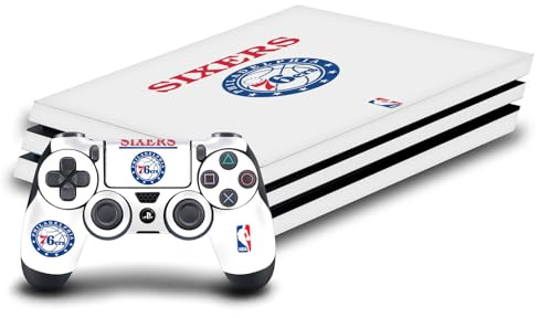 Head Case Designs Officially Licensed NBA Black Design Philadelphia 76ers Logo Vinyl Sticker Gaming Skin Decal Cover Compatible With Sony PlayStation 4 PS4 Pro Console and DualShock 4 Controller