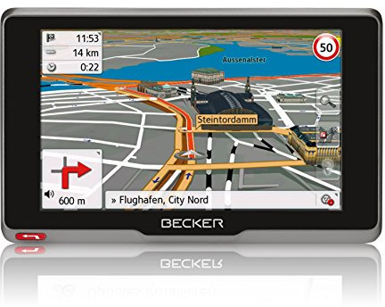 Becker active.5s CE Navigationsgerät (12,7 cm (5 Zoll) kapazitives Echtglasdisplay, 20 Länder, gratis Blitzerwarner für 1 Jahr, TMC, inkl. MagClick Aktivhalter)