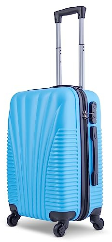 SA Products Cabin Suitcase 35L 55x22x38cm Hardshell Travel Luggage - Navy | Airline-Approved Cabin Bag with Inner Pockets, Extendable Top Handle, Side Handle, 4 Spinner Wheels and Lock for Travel