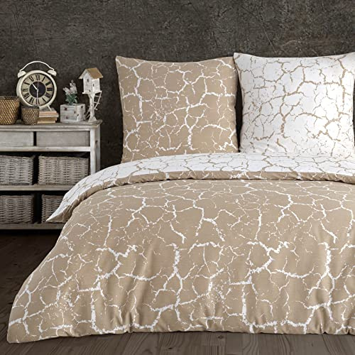 Buymax Bettwäsche 135x200 cm – Bettwäsche Set 2-teilig 135 x 200 cm, Renforcé 100% Baumwolle, Bettbezug mit 1 Kissenbezug 80x80 cm, Oeko-TEX, Reißverschluss, weich und atmungsaktiv