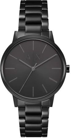 Armani Exchange - Reloj analógico de Cuarzo con Correa de Malla de Acero Inoxidable en Tono Negro para Hombre AX2701