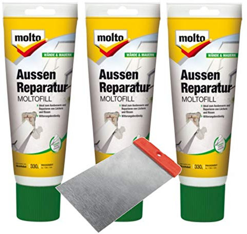 Molto Reparatur Aussen Fertigspachtel 3 x 330g Moltofill Aussenspachtel inkl. Spachtel
