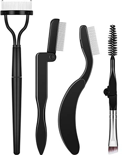 Boao 4 Pieces Folding Eyebrow Comb Eyelash Comb Lash Separator Tool Eyelash Grooming Brush for Making Up Supplies Tools(4 Pieces,Style A)