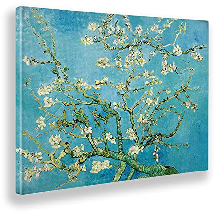 Giallobus - Quadro - Vincent Van Gogh - Fiori di mandorlo - Tela Canvas Telaio Standard - 140L x 100l cm - Pronto da appendere - Quadri moderni per la casa