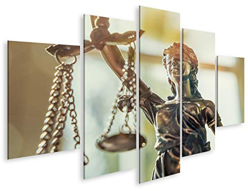 Bild Bilder auf Leinwand Die Statue der Gerechtigkeit - Lady Justice oder Iustitia/Justitia die römische Göttin der Gerechtigkeit Wandbild Poster Leinwandbild TLQ