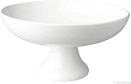 EKM Living ASA 4789147 Grande - Frutero con pie (diámetro: 33 cm, altura: 17 cm, incluye 2 pajitas de acero inoxidable)