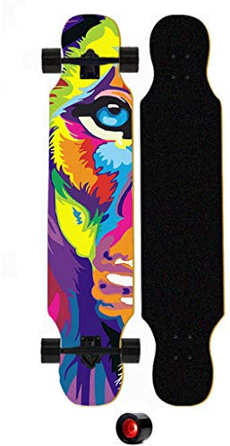 LZY YEENUO Longboard Skateboard Longboard Skateboard Cruiser - 42 PRO Small Longboard Carving Cruising Skateboard - per Giovani Adulti Bambini Principianti Ragazza e Ragazzo