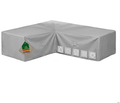 Mehr Garten Housse salon de jardin en L gauche 237x175x80 cm | Oxford 600D, imperméable, anti-UV, avec cordon de serrage