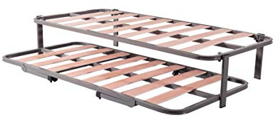 MUEBLIX.COM - Cama Nido con 2 Somieres Eco 90x190 cm, Lamas de Madera y Estructura Metálica, Tubo de Acero de 30 x 30 mm