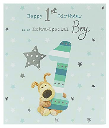 Boofle UK Greetings 1. Geburtstagskarte – erste Geburtstagskarte – 1. Geburtstagskarte für Jungen Geburtstagskarte für Jungen – niedliche 1. Geburtstagskarte für Jungen