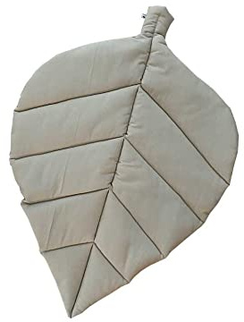 Glückspilz Spieldecke gepolstert, Krabbeldecke Blatt, Laufstalleinlage wattiert Leinen, ca 93 x 132 cm