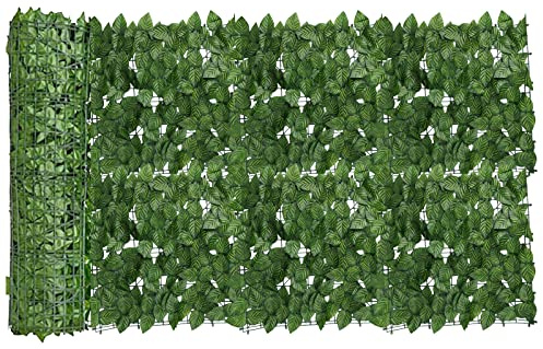 Aoleytech Ivy Leaf Screening Roll, Privacy Fence Screen, Artificial ivy Hedge Fence, Artificial Ivy Vine Leaf Decoration for Outdoor Decor, Garden screen (3m x 0.5m),Green