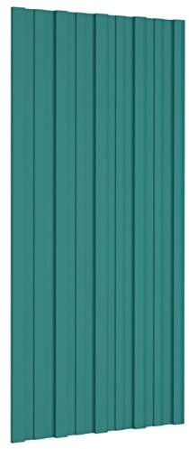Gecheer 36 STK. Dachpaneele Dachpfannen Profilblech Trapezblech Dachblech Stahlblech Trapezbleche Dachplatten Verzinkter Stahl Grün 100x45 cm