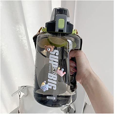Bouteille Bouteille d'eau 1,5 Litre Bouteille d'eau de Sport avec Paille Grande capacité Eau Tasse d'eau étanche à l'épreuve des Hommes et des Femmes Sport Gourde Eau
