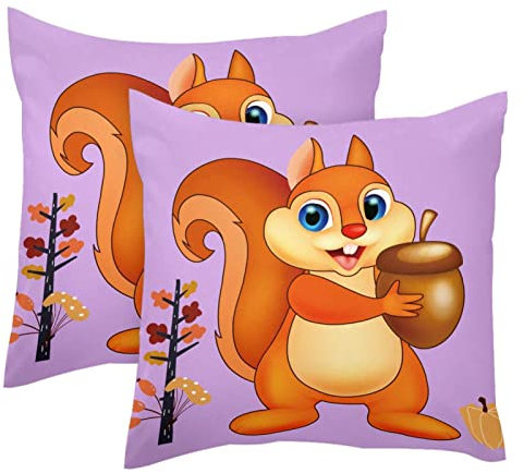 TBOUOBT Set mit 2 dekorativen Kissenbezügen, Kissenbezug für Sofa, Schlafzimmer, Auto,Tier Cartoon Tier Tannenzapfen