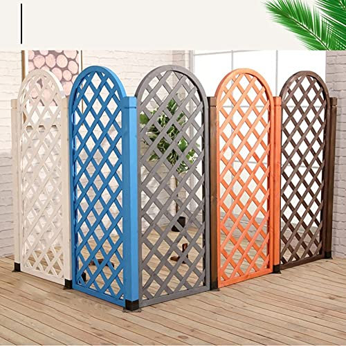 FLBT Lattenzaun, Holzgitter im Freien, halbrundes Gitter, Blumenständer, Design, eingezäunter Innenhof, Klettergerüst, Garten, 4 Farben erhältlich (Color : White, Size : 90x180cm)