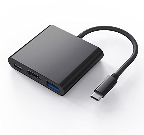 ElecMoga Adaptateur USB C vers USB 3.0, HUB 4K Adaptateur USB C vers HDMI Compatible avec MacBook Pro/Air, iPad Pro, HP, Google Chromebook, Samsung S20/S21+ Black