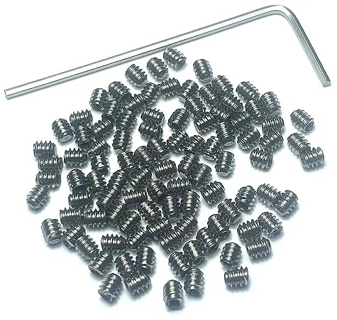 ZDingTech 100pcs Set Screws 4-40 x 1/8 inch 304 Stainless Steel Allen Head Hex Hexagon Socket Set Screws with 1.27mm Allen Wrench,Set Grub Screws Hex Allen Head Socket Set Screw.(1/8 Length)